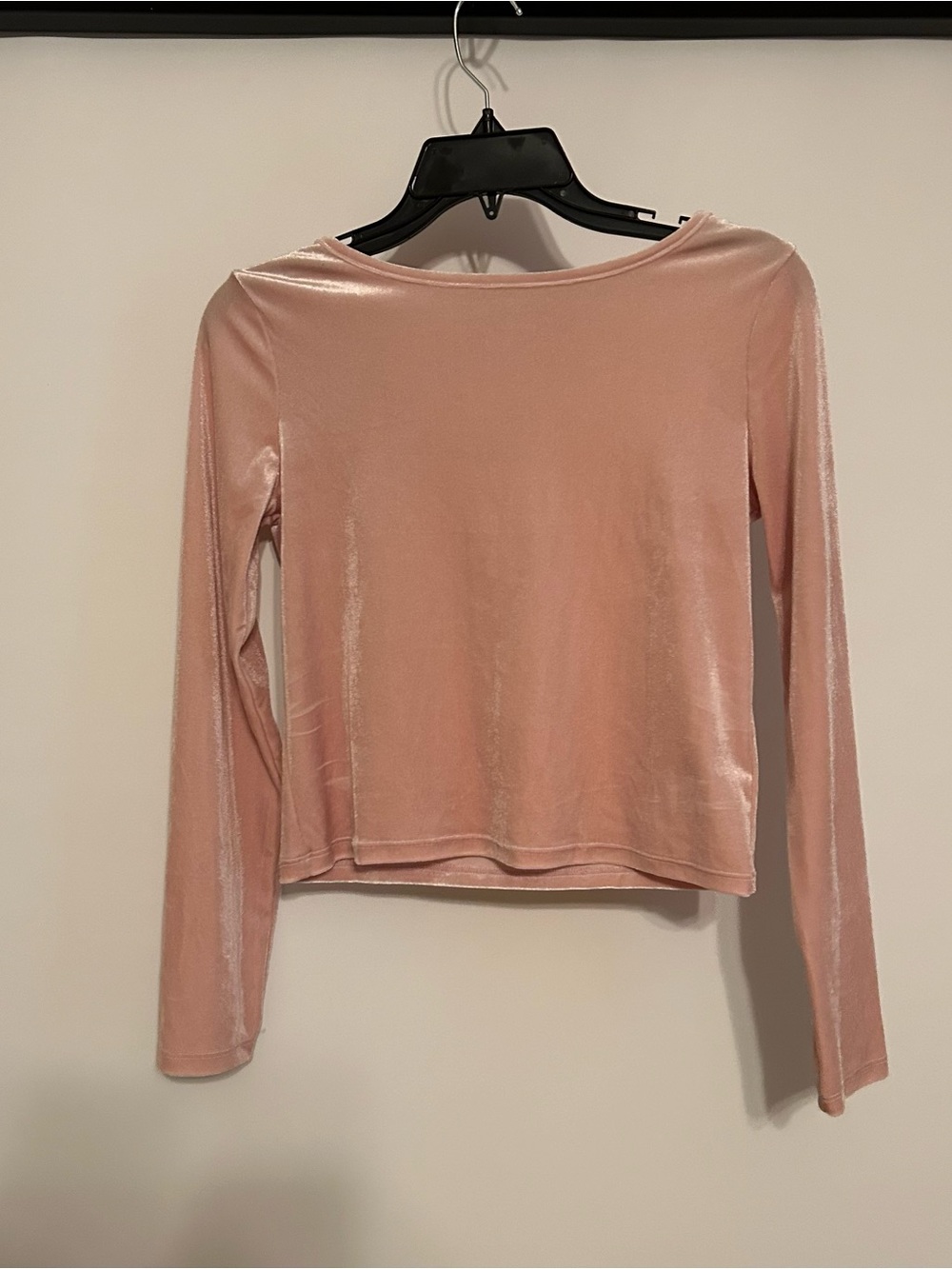GAP Long Sleeve Velvet Tee - Blush Pink